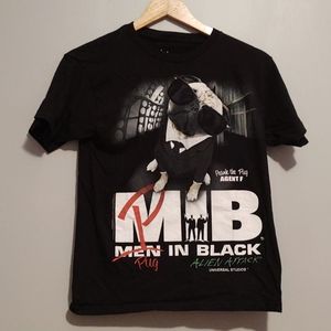 Pug in black T-shirt